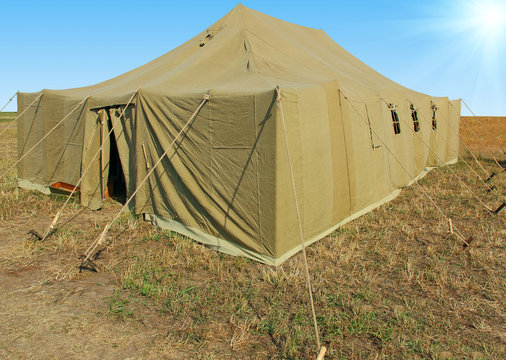 Very Big Military Tent In The Field