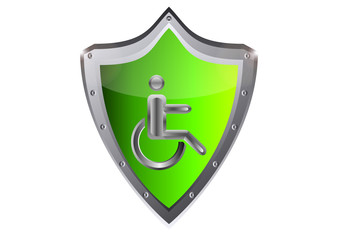 disabled Stick man in wheelchair icon vector illustration