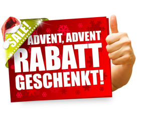 Advent, Advent Rabatt geschenkt! Button, Icon