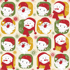 Colorful Christmas pattern seamless with  Christmas character