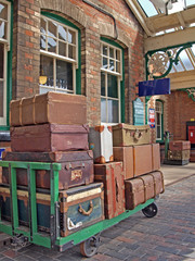 1940s style luggage at Sheringham station.