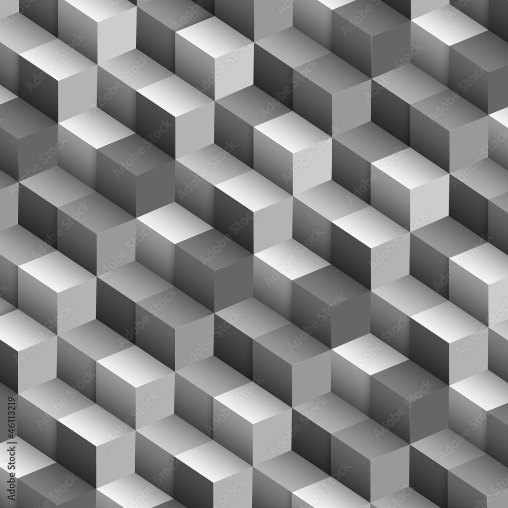 Poster monochrome vector background with cubes
