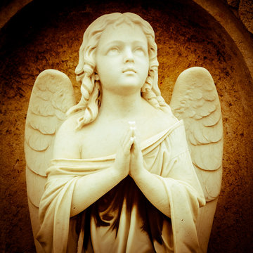 Vintage image of a praying angel