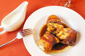 Quails stuffed with rice