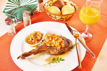 Veal chops with vinaigrette