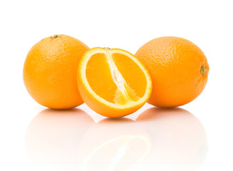 oranges close-up on white background