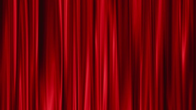 Red Curtains open, white background