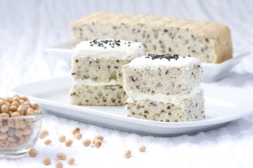 Low fat soy bean cake , healthy cake for tea time