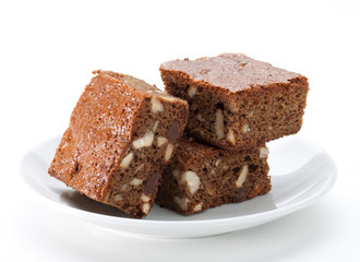 Eatable chocolate brownie cake with almond