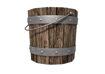 Vintage Wooden and Metal Bucket