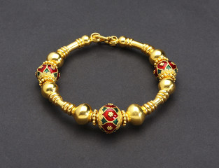 Enamel golden bracelet, Thai ancient style