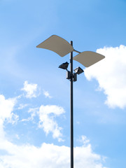 lamp post on  blue sky with clound