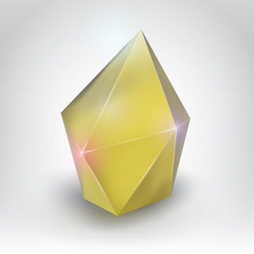 Yellow crystal (Vector illustration of a realistic gemstone)