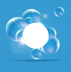 bubbles on a blue background