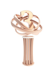 Award prize statuette cup isolated on white