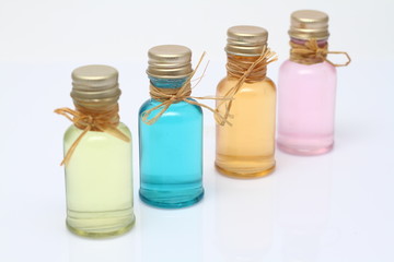 Bottles of cosmetics