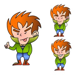 cool boy on jacket and jean happy