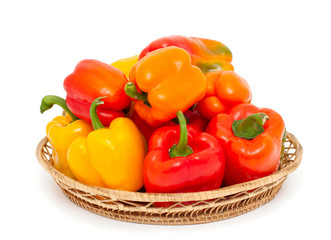 colorful paprika in a basket