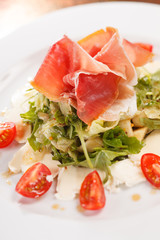 salad with ham