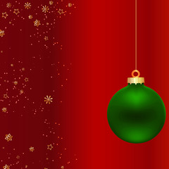 Weihnachtshintergrund mit gr&uuml;ner Kugel