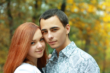  beautiful young  couple outdoors