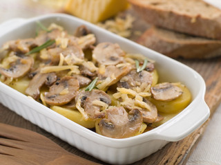 casserole with potato and mushroom