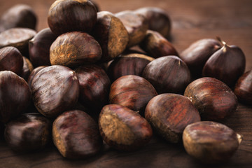 chestnut on wood