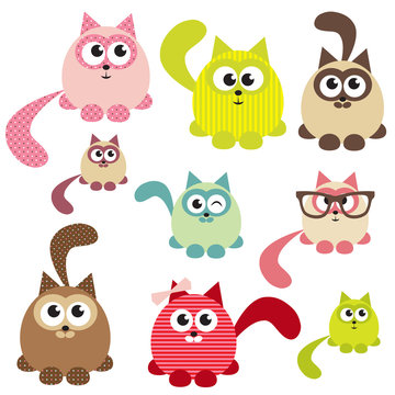 Set of cute cats