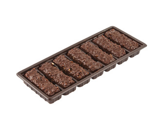 chocolate waffles isolated