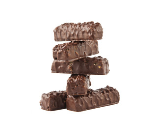chocolate waffles isolated