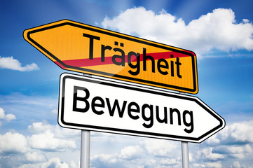 Obraz premium Wegweiser mit Trägheit und Bewegung