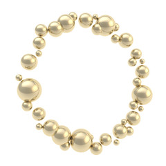 Copyspace circle round photo frame isolated on white