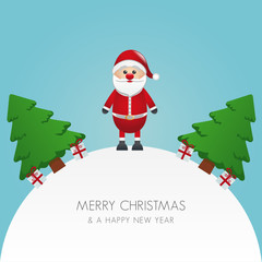 santa claus christmas tree and gift world