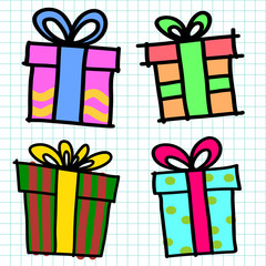Gifts box cartoon.vector illustration
