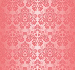Foto op Canvas Seamless pink  wallpaper - pattern with roses. © n_a_t_a_l_i