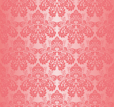 Seamless pink  wallpaper - pattern with roses.