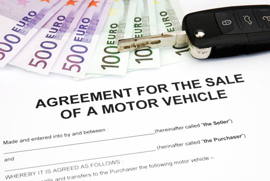 contract for sale of a motor vehicle with money