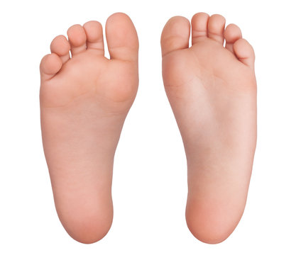 Two bare human feet