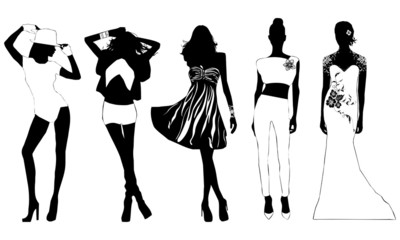 Vector Girls Silhouettes