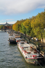 Seine river and beautiful boats