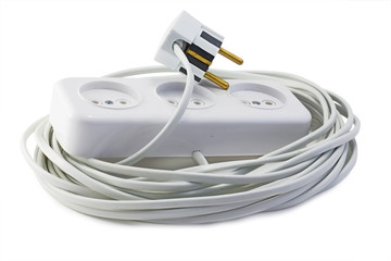 extension cord with plugs and socket