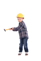 Kind als Handwerker mit Hammer