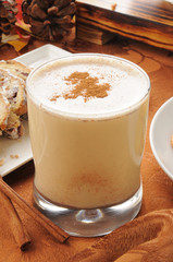 Egg nog with cinnamon and nutmet