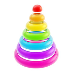 Ffuturistic Christmas tree made of rings isolated