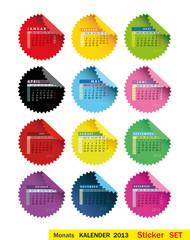 Monats-Kalender 2013 Sticker SET