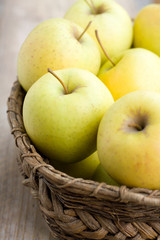 Basket of Golden Delicious apples