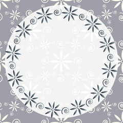 Decorative card template with round frame