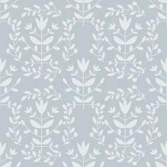 Seamless floral pattern light blue