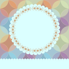 Floral card design with seamless circles