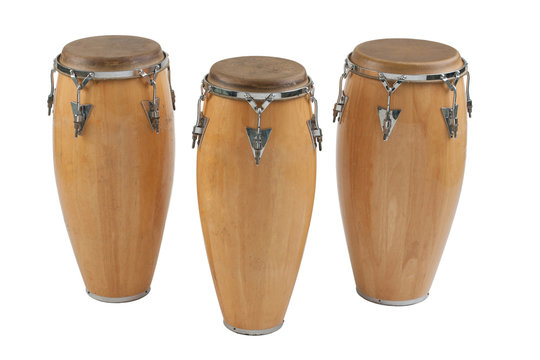 Three of congas the percussion of music band